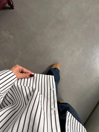 Vory Kahve Çizgili Beyaz Oversize GömlekGausGÖMLEKGU00904422