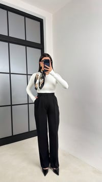 Siyah Cep Detaylı Palazzo Pantolon GAUS-00803GAUSPANTOLONGAUS-00803