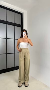 Yeşil Gold Düğmeli Beli Lastikli Premium Pantolon GAUS-00141GAUSPANTOLONGAUS-00141