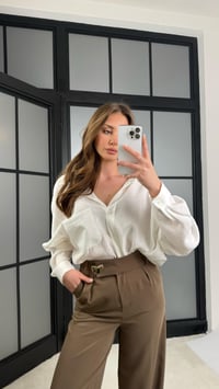 Haki Gold Toka Detaylı Pantolon GAUS-01168GAUSPantsGAUS-01168