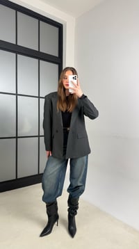 Antrasit Astarlı Vatkalı Cep Detaylı Blazer Ceket GAUS-01158GAUSCEKETGAUS-01158