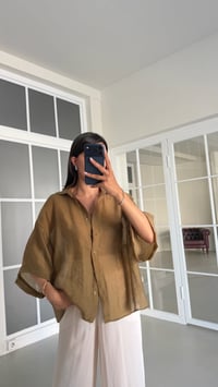 Haki Kısa Kollu Transparan Gömlek GAUS-01699GAUS القمصان GAUS-01699