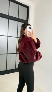 Bordo Astarlı Bomber Kürk Ceket GAUS-00513GAUSCEKETGAUS-00513