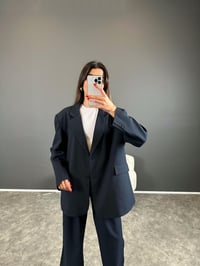 Pascal Lacivert Oversize Astarlı Blazer CeketGausCEKETGU004271
