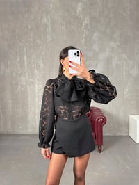 Lipo Siyah Romantik Tasarım GömlekGausGÖMLEKGU100593