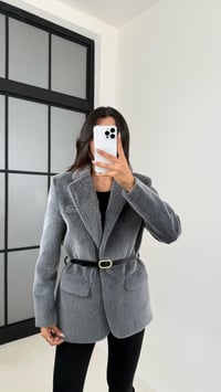 Antrasit Astarlı Kemerli Peluş Tüylü Ceket GAUS-00131GAUSJacketsGAUS-00131