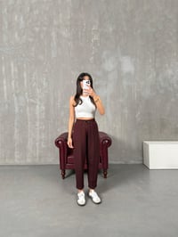 Sofya Kahve Oysh Muadil Modal Kumaş Balon PantolonGausPANTOLONGU100218