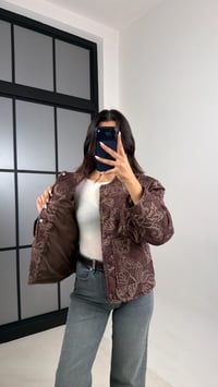 Kahve Etnik Desenli Astarlı Kapitone Mont GAUS-00596GAUSMONTGAUS-00596