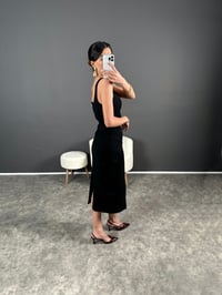 Monia Koyu Füme Jean Yırtmaçlı Kalem ElbiseGausELBİSEGU004547