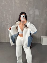 Lome Beyaz Denim Karışımlı Şardonlu Oversize TakımGausTAKIMGU00903864