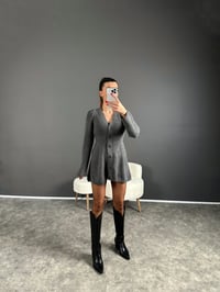 Lole Antrasit Düğmeli Triko Mini ElbiseGausELBİSEGU004301