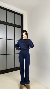 Lacivert Kazak İspanyol Paça Pantolon Muadil İkili Takım GAUS-00208GAUSTAKIMGAUS-00208
