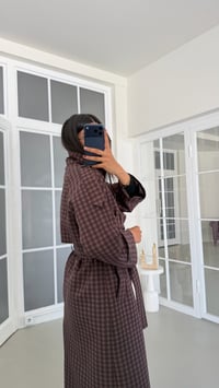 Kahve Ekoseli Apoletli Astarlı Premium Trençkot GAUS-01922GAUSTRENÇKOTGAUS-01922