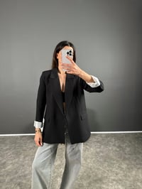 Siyah Premium Kalite Astarlı Double Kumaş Blazer Ceket GausCEKETGU004501