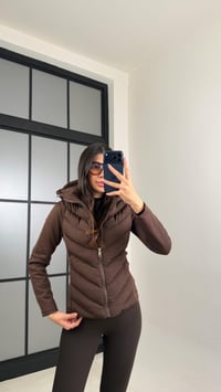 Kahve Kapüşonlu ZR Muadil Şişme Mont GAUS-00880GAUSMONTGAUS-00880