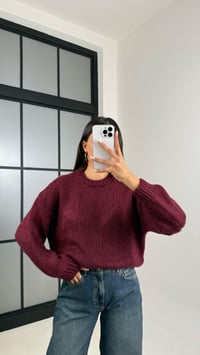 Mürdüm Örgü Kazak GAUS-00511GAUS الكنزات GAUS-00511