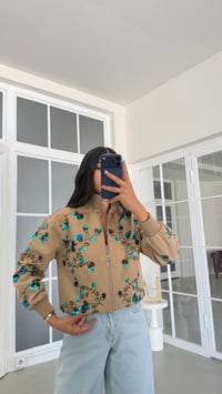 Camel Payet Nakışlı Astarlı Bomber Ceket GAUS-01934GAUSJacketsGAUS-01934