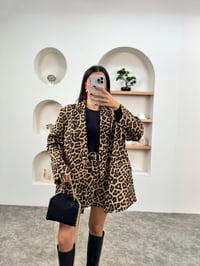 PRY Leopar Desenli Blazer Astarlı CeketGausCEKETGU00903501