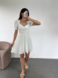 Cacia Beyaz Astarlı Karpuz Kol Elbise GausELBİSEGU00884