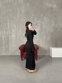 Rebeca Siyah Kuşaklı Triko ElbiseGausELBİSEGU100267