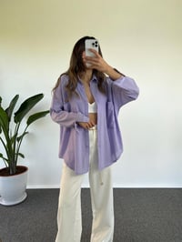 Caliope Lila Keten Oversize GömlekGausGÖMLEKGU001185