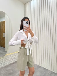 Haki Beli Kemerli ZR Model Cepli Şort Gaus00318GausShortsGU1001730