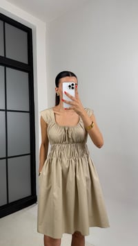 Vizon Gipe Detaylı Mini Poplin Elbise GAUS-0033GAUSELBİSEGAUS-0033