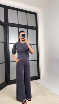 Lacivert Bluz Beli Lastikli Pantolon Muadil Takım GAUS-01547GAUSTAKIMGAUS-01547