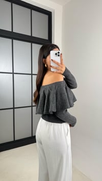 Antrasit Madonna Yaka Triko Kazak GAUS-00159GAUS الكنزات GAUS-00159