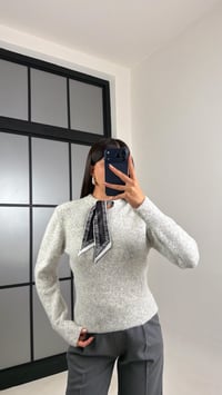 Gri Fular Detaylı Triko Kazak GAUS-00830GAUSKAZAKGAUS-00830