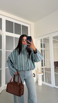 Su Yeşili Şeritli Dik Yaka Astarlı Premium Bomber Ceket GAUS-02029GAUSJacketsGAUS-02029
