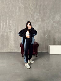 Lome Siyah Denim Karışımlı Şardonlu Oversize TakımGausTAKIMGU00903863