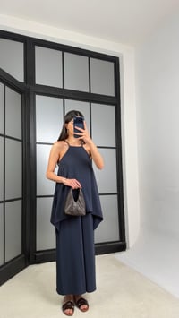 Lacivert Örgü Askılı Tencel Tulum GAUS-01436GAUSTULUMGAUS-01436