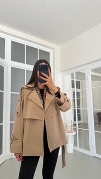 Camel Astarlı Kuşaklı Kısa Trençkot GAUS-01892GAUSCEKETGAUS-01892