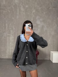 Moi Antrasit Bebe Yaka Örme HırkaGausHIRKAGU100364