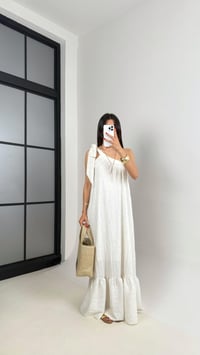 Taş Tek Omuz Astarlı Gofre Kumaş Elbise Gaus00497 GausELBİSEGU1002164