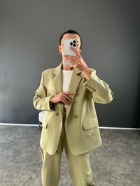 Kwie Yeşil Model Kumaş İkili Takım GausTAKIMGU004133