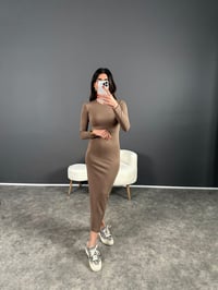 Kahve Oys Kumaş Modal ElbiseGausELBİSEGU004424