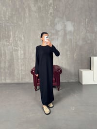 Cessi Siyah Fitilli Yumuşak Triko ElbiseGausELBİSEGU00904132