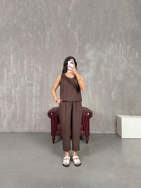 Acı Kahve Sıfır Kol Tensel Takım Gaus00165GausTAKIMGU1001381