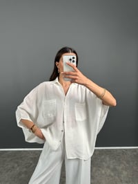 Beyaz Premium Yarasa Kol Gömlek GausGÖMLEKGU008144