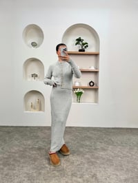 Lilya Gri Triko Hırka Etek TakımGausTAKIMGU00903539