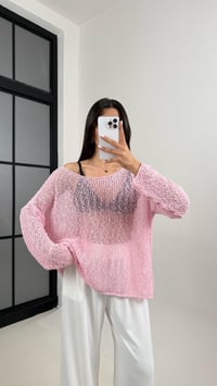 Pembe Ajurlu Triko Bluz Gaus00372GausBLUZGU1001871