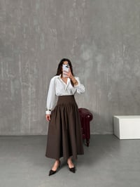 Vasco Kahve Massi Muadil Bel Detaylı Poplin EtekGausETEKGU100610