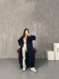 Nivera Siyah Oversize Premium Uzun HırkaGausHIRKAGU00904278