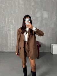 Lawri Kahve Süet Ceket Etek İkili TakımGausTAKIMGU00903839