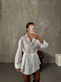 Athen Beyaz ZR Model Oversize Tasarım GömlekGausGÖMLEKGU00904213