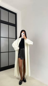 Beyaz Uzun Premium Triko Hırka GAUS-00116GAUSHIRKAGAUS-00116