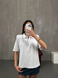 Pola Beyaz Büyük Vatkalı Polo Yaka TshirtGausTSHIRTGU100643