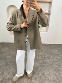 EFL Soft Haki Önden Cepli Astarlı Blazer CeketGausCEKETGU0090398